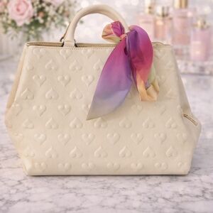 Betsy Johnson Cream Handbag with Scarf Accent